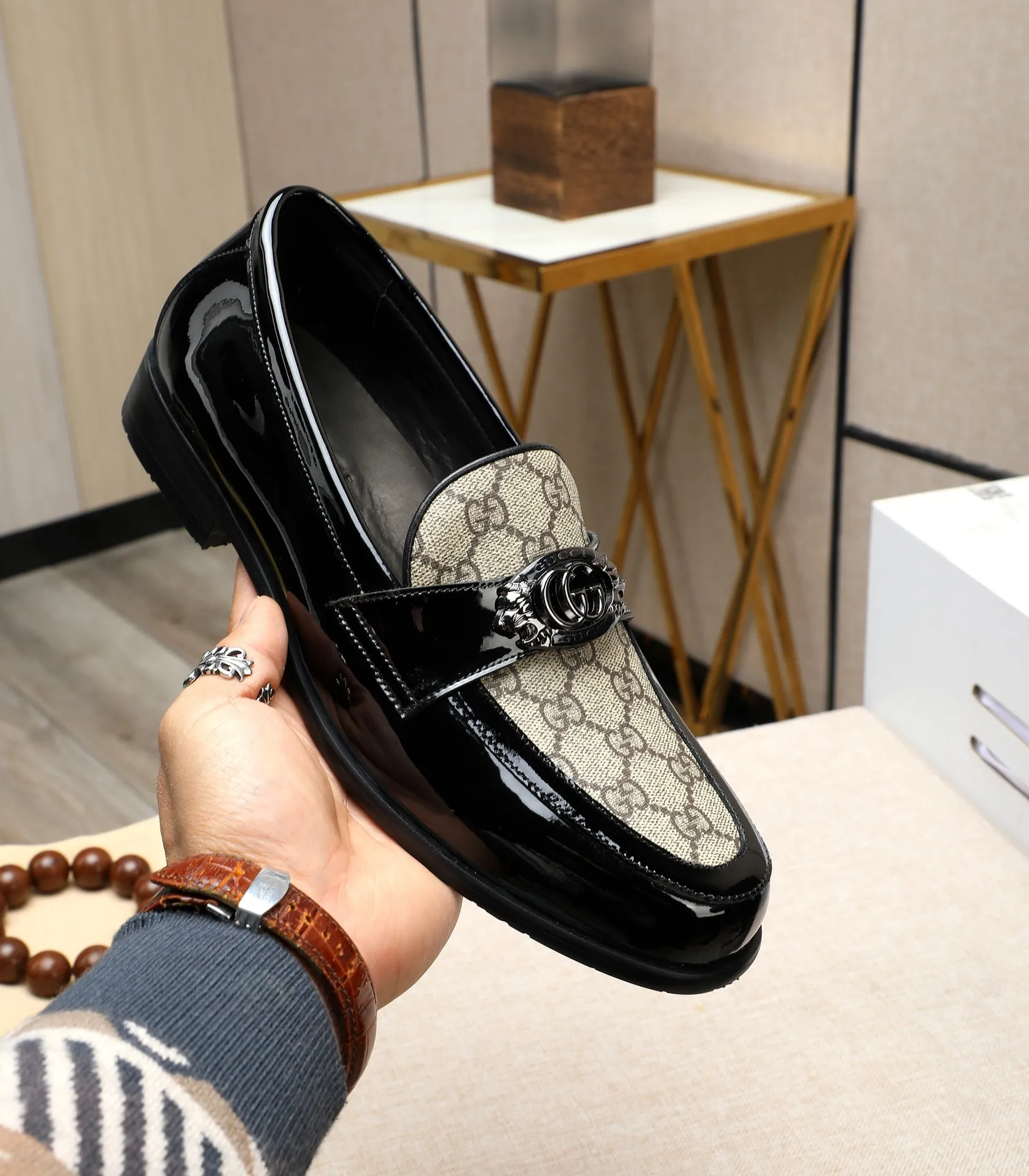Men's shoes 💰500 📛📛 Original version (water-dyed cow lining) GUCCI official website formal shoes 🌀 Italian 🇮🇹 imported cowhide ➕ top imported water-dyed cowhide lining 💋 fine handmade original bottom, the real thing looks better when photographed in person Standard size 38-44 (45 46 customized)